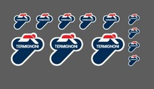 12 Adesivi Stickers TERMIGNONI resistente al calore varie misure BLU e bianco 