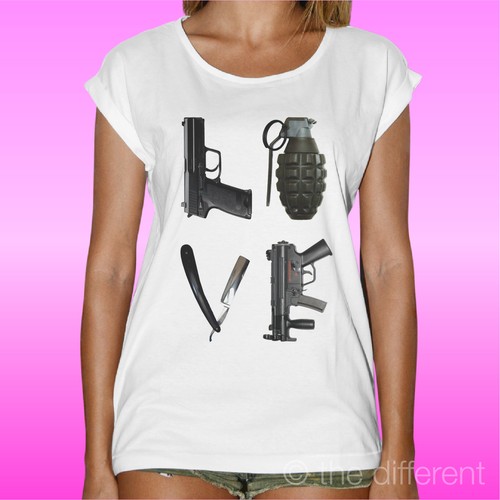Shirt bianca donna love - t-shirt,