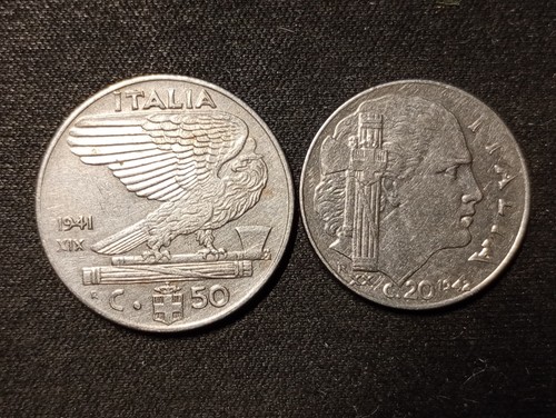 Regno italia 2 monete - d'italia, n.