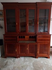 BookCase Inglese '800 in piuma di mogano con vetri originali 