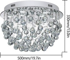 Lampadario a sospensione con gocce di vetro