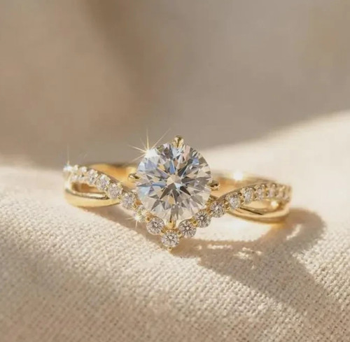 Anello solitario tondo