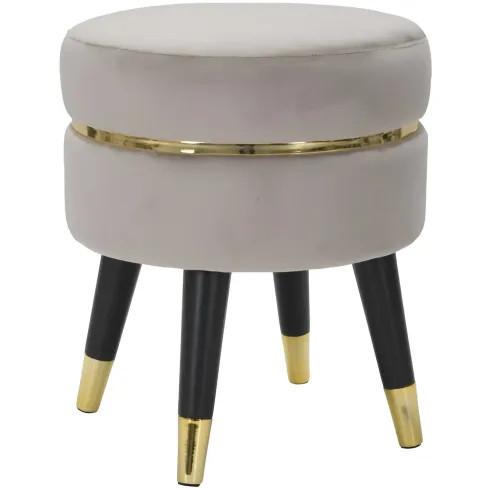 Sgabello basso velluto grigio - velluto,