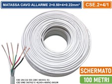 MATASSA 100 METRI CAVO ALLARME SCHERMATO 2×0.50+4×0.22mm² STR-S CCA