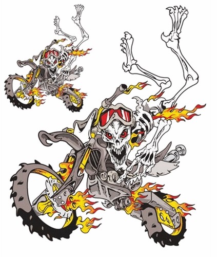 Set adesivi teschio - di, enduro