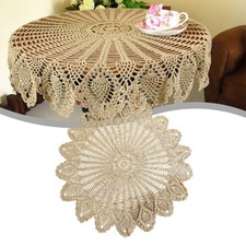 Tovaglia rotonda 75*80 cm uncinetto cava fatta a mano stile vintage pratica