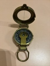 Bussola Lensatica Vintage (giapponese?) In Ottone - Da Collezione