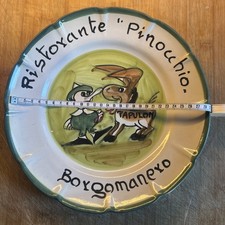 piatto Gigante Buon Ricordo Ristorante Pinocchio Borgomanero Tapulon Cm 28