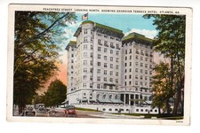 Cartolina: Georgian Terrace Hotel, Atlanta, Georgia - Peachtree Street, pm 1932