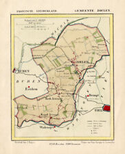 ANTICA MAPPA-OLANDA-ZOELEN-GELDERLAND-KUYPER-1865
