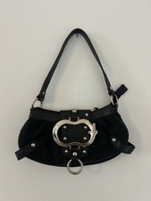 GUESS Y2K Vintage Monogram Shoulder Bag Early 2000s Studded Chunky Strap Black