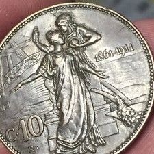 Vittorio Emanuele III (1900-1943) 10 Centesimi Cinquantenario 1861 / 1911 