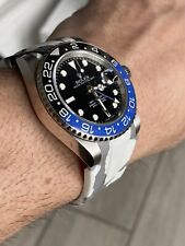 Cinturino gomma vulcanizzata 20 mm Rolex Submariner ceramica orologi BIANCO mimetico