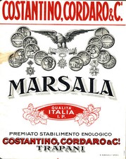 MARSALA, Trapani - ETICHETTA d'EPOCA VINO MARSALA COSTANTINO CORDARO