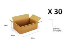 30 SCATOLE DI CARTONE  MONO ONDA AVANA NEUTRA 40x30x10 IMBALLAGGIO e TRASLOCO
