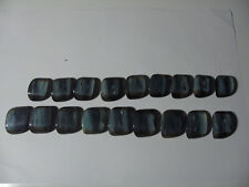 LOTTO 18 BOTTONI RESINA SFUMATO PETROLIO BASE  MARRONE ANNI 80 VINTAGE 2 MISURE