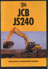 Foglietto brochure escavatore idraulico cingolato JCB "JS240"