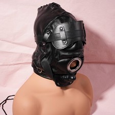 Maschera viso testa pelle PU