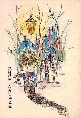 Cartolina buon natale bambino - cartolina,