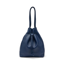 BORSA A SECCHIELLO FRAU DONNA IN PELLE BOTTALATA B403 BLU