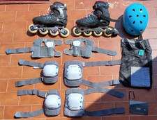 Pattini in linea regolabili e protezioni OXELO misura 38-41 bambina QUASI NUOVI