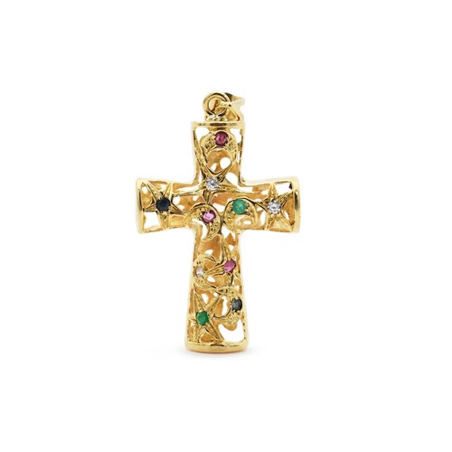 Ciondolo croce oro giallo - , con