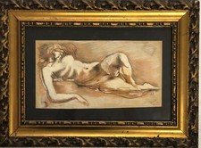 Vecchio Disegno a   pastello  su carta  24,5x13 - NC610