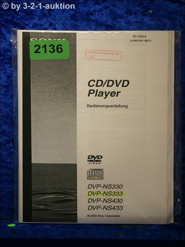 Sony manuale istruzioni dvp - sony,