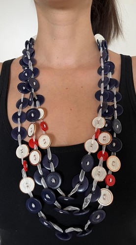 Collana bottoni resina - bottoni,
