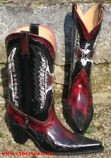 Sendra Boots stivali da cowboy da donna stivali western neri rossi fatti a mano taglia 36 - 41
