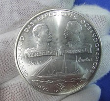 PORTOGALLO 1000 scudi ARGENTO 1997 monete commemorative KM#695 spedizione oce...