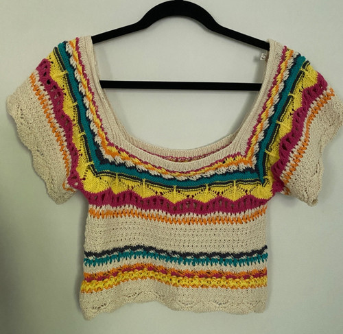 Crop top zara maglia uncinetto - crop,