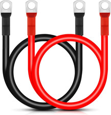 Cavi Batteria Auto 12V M8, 2 Pezzi 50Cm 16Mm² 5AWG Cavetti Batteria Auto Con Cap