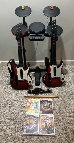 Wii guitar hero band drum - guitar, set