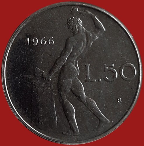 Italy lire 1966 vulcano - lire,