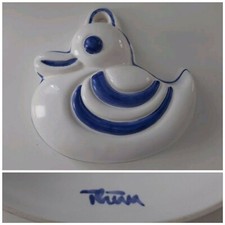 vintage THUN formella grande papera anatra blu ceramica fuori produzione no box