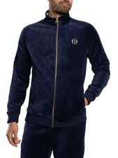Sergio Tacchini Uomo Giacca da tuta Court Velour, Blu