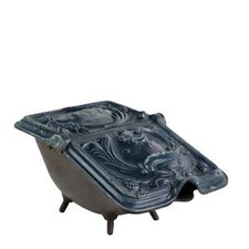 Cassetta Porta Carbone Antica Ghisa Decorazioni Belgio '900 Originale