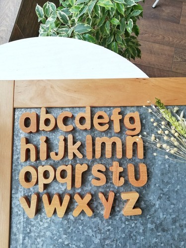Magnets lowercase wooden