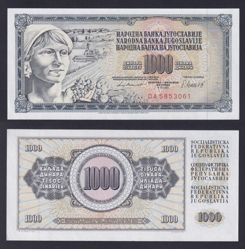 Banconota jugoslavia 1000 - jugoslavia,