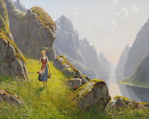Paesaggio fiordo hans dahl - fiordo, 24'