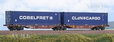 ACME 40383 - CARRO INTERMODALE Sggrmss '90 BIMODULO "TOUAX" COBELFRET CLdN CARGO