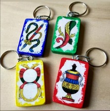 CARTE NAPOLETANE ASSO BASTONI COPPE SPADE DENARI PORTACHIAVI IDEA REGALO