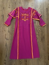 Abito da cerimonia caftano etnico ricamato vintage Egitto egiziano M