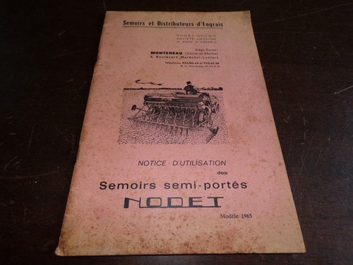 Notice utilisation semoirs - utilisation,