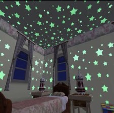 Stelle Fluorescenti Adesive Soffitto Stelline Luminose per Cameretta 100pz