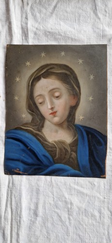 Antico dipinto rame madonna - rame,