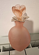 Bottiglia soprammobile rosa vetro lavorata dai maestri  MURANO satinato h 16 cm