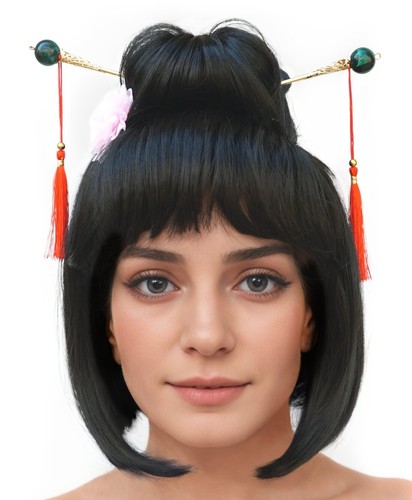 Parrucca geisha glamour nera - parrucca,