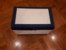 BAULE IN SIMILPELLE BIANCO E BLU